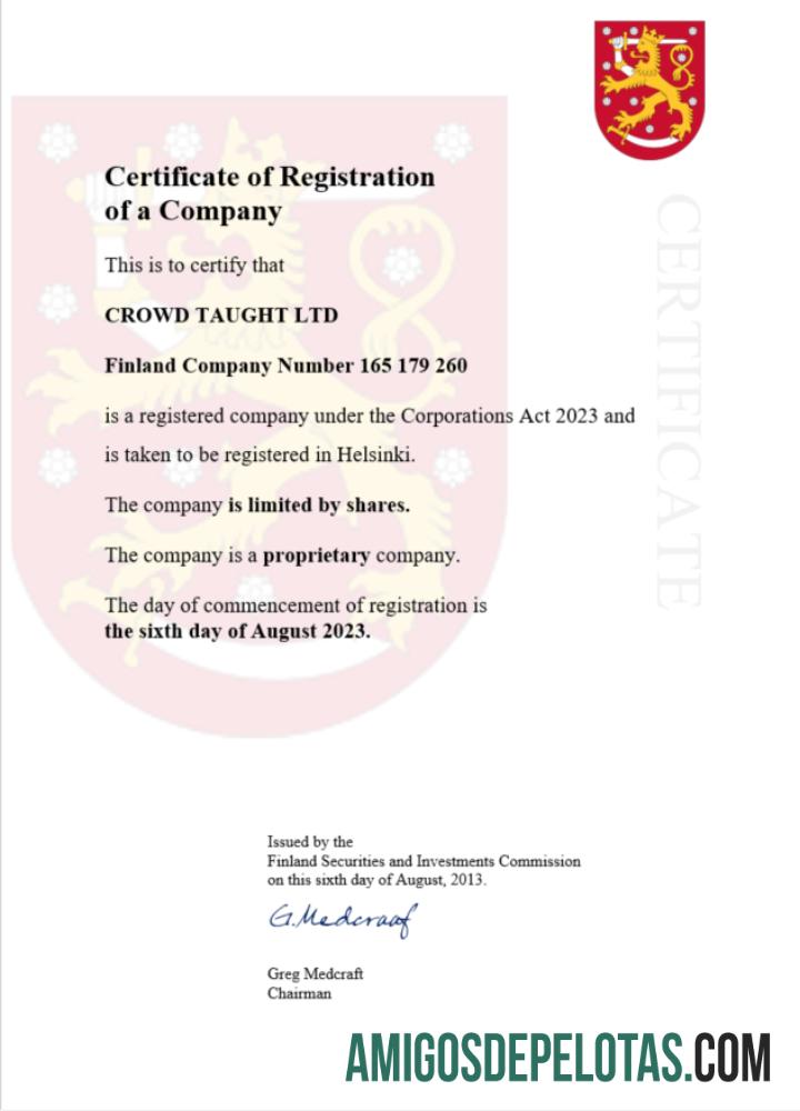 Certificado de registro da Finlândia para download, modelo Word e PDF